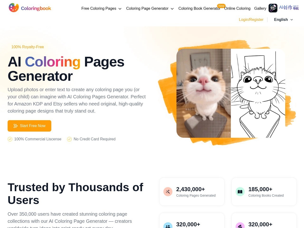 ColoringBook AI 网站截图