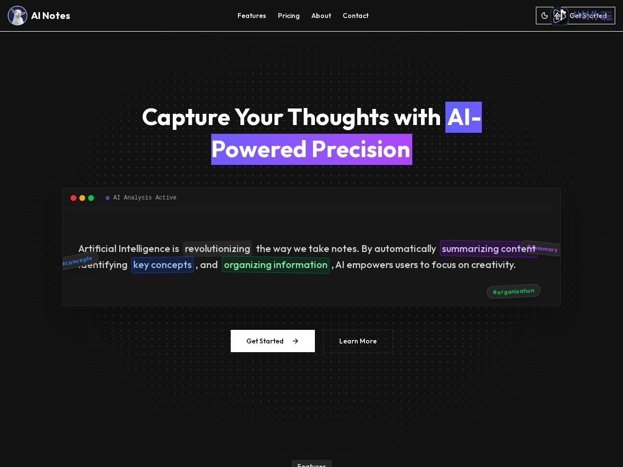 AI Notes 网站截图