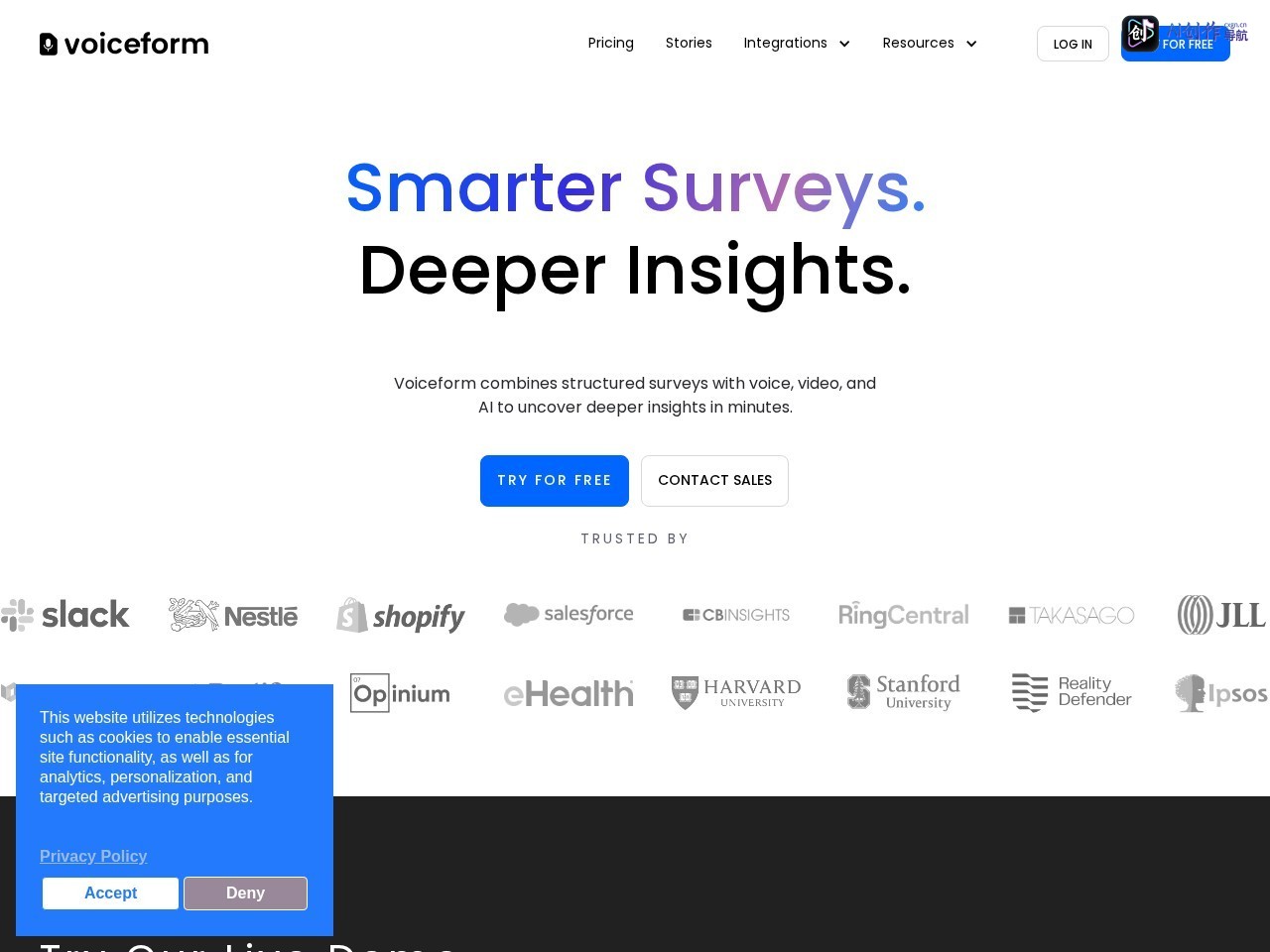 Voiceform 网站截图