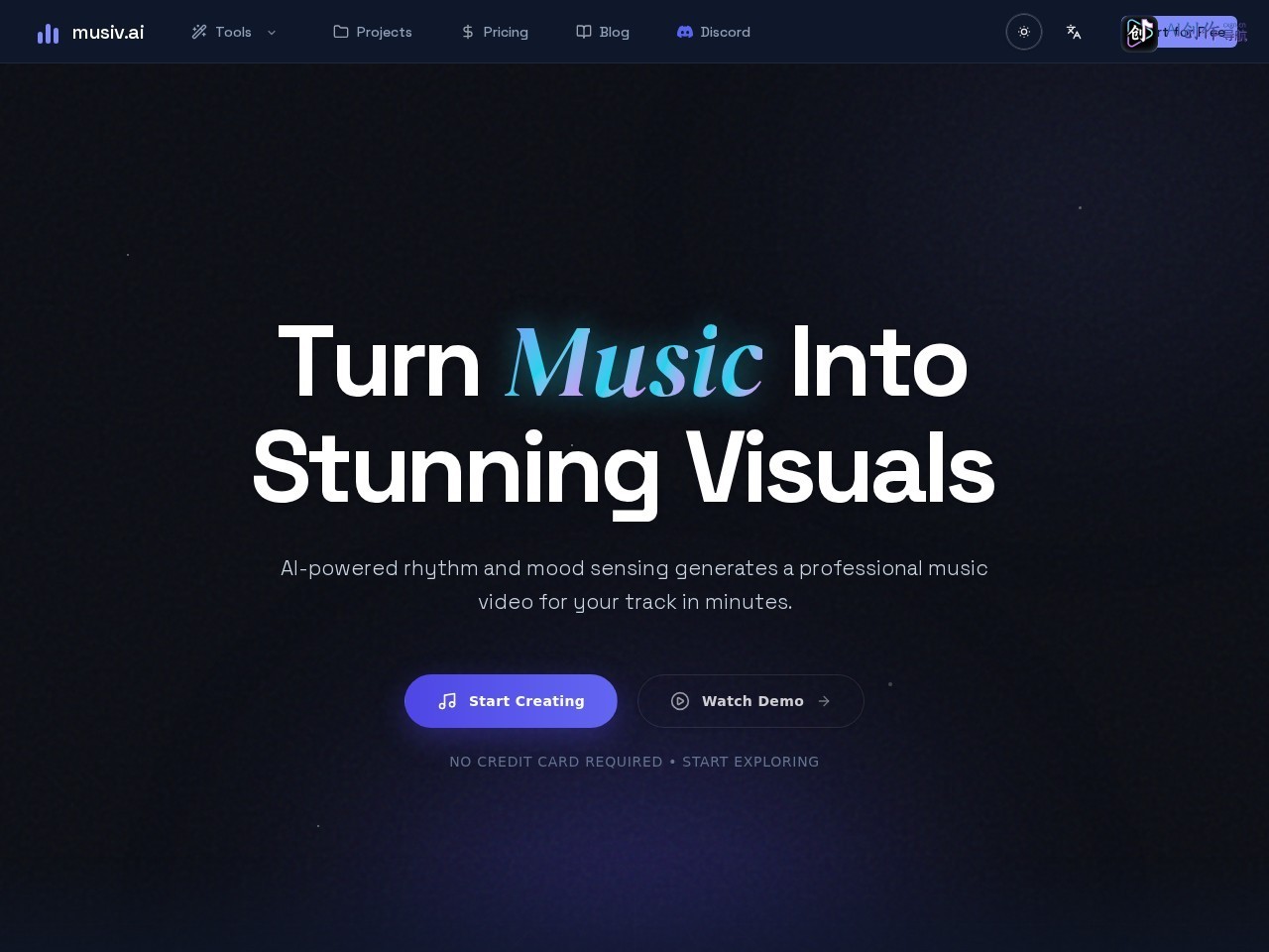 Musiv AI 网站截图