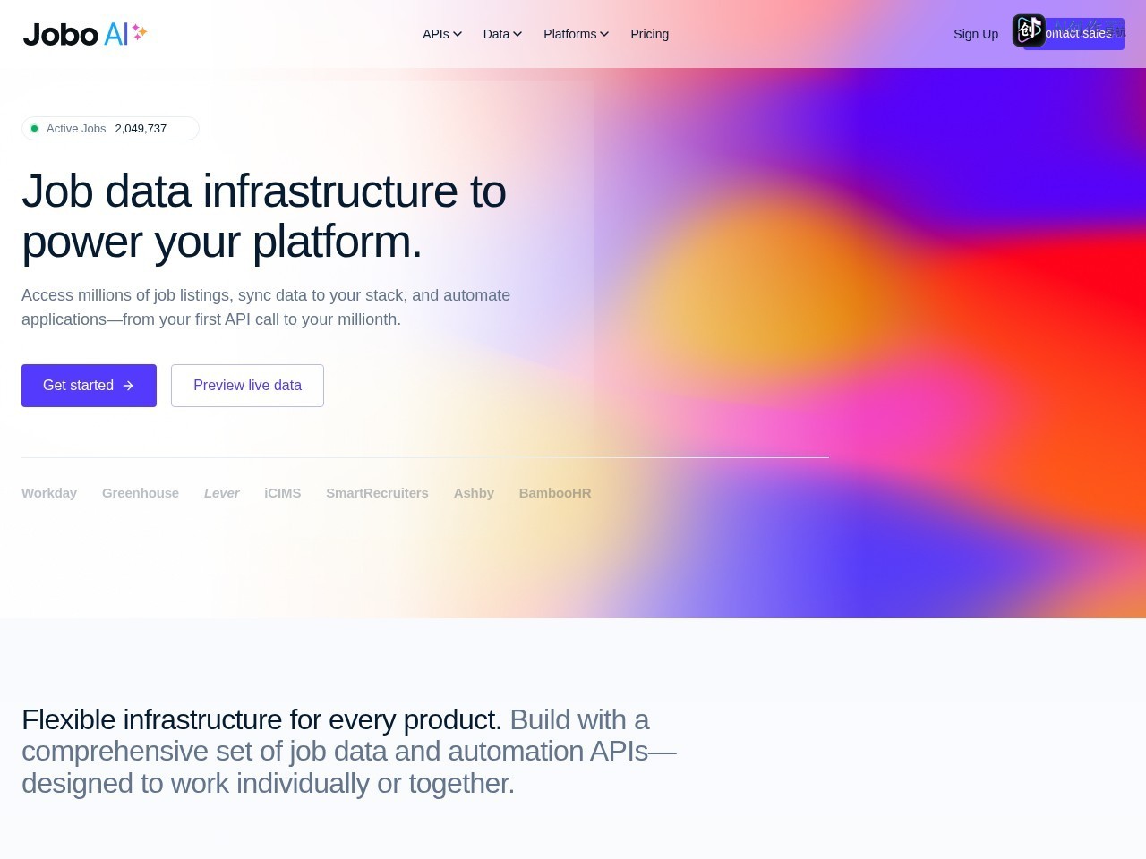 Jobo API 网站截图