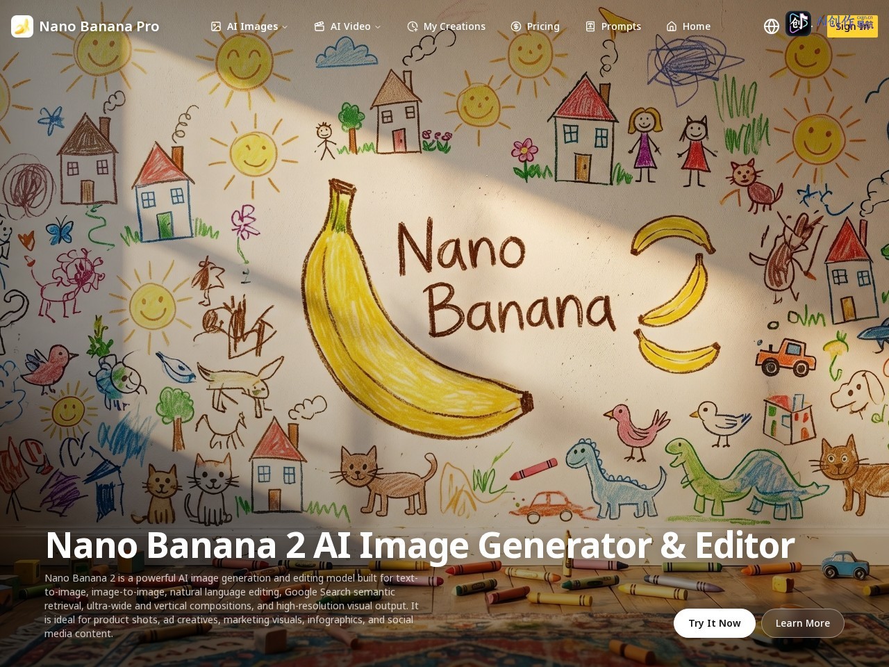 Nano Banana 2 网站截图