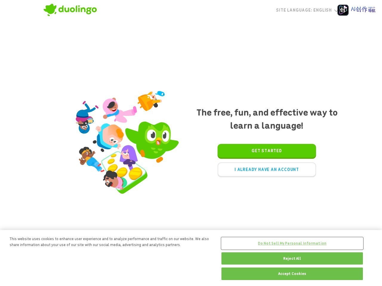 Duolingo 网站截图
