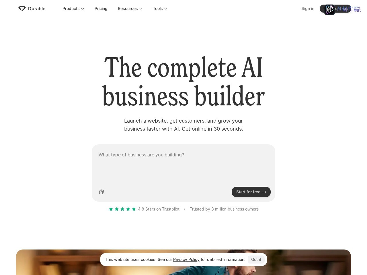Durable AI 网站截图