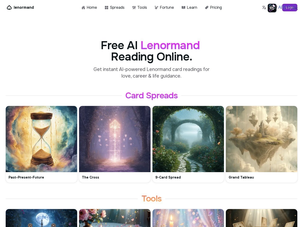Lenormand Life 网站截图