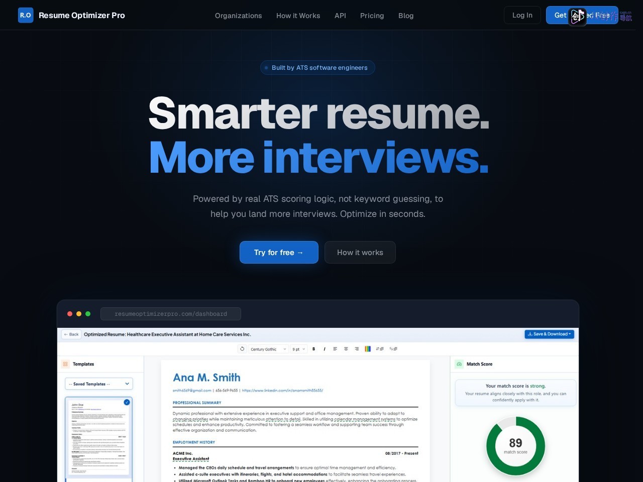 Resume Optimizer Pro 网站截图