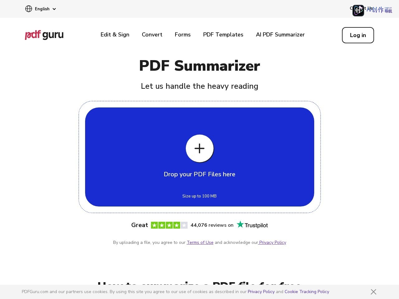 PDF Guru AI PDF摘要工具 网站截图