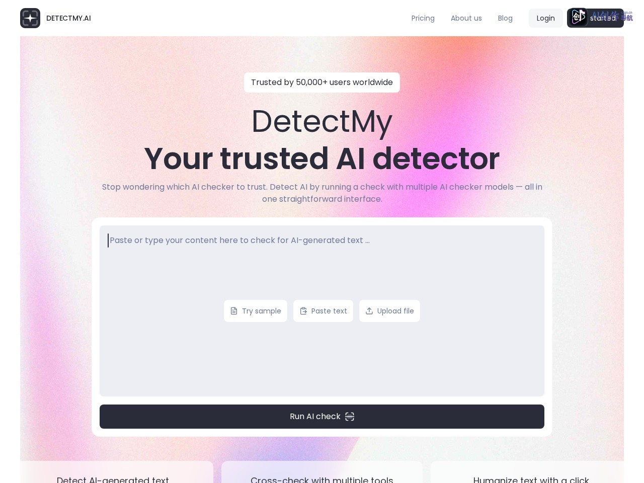 DetectMy AI 网站截图