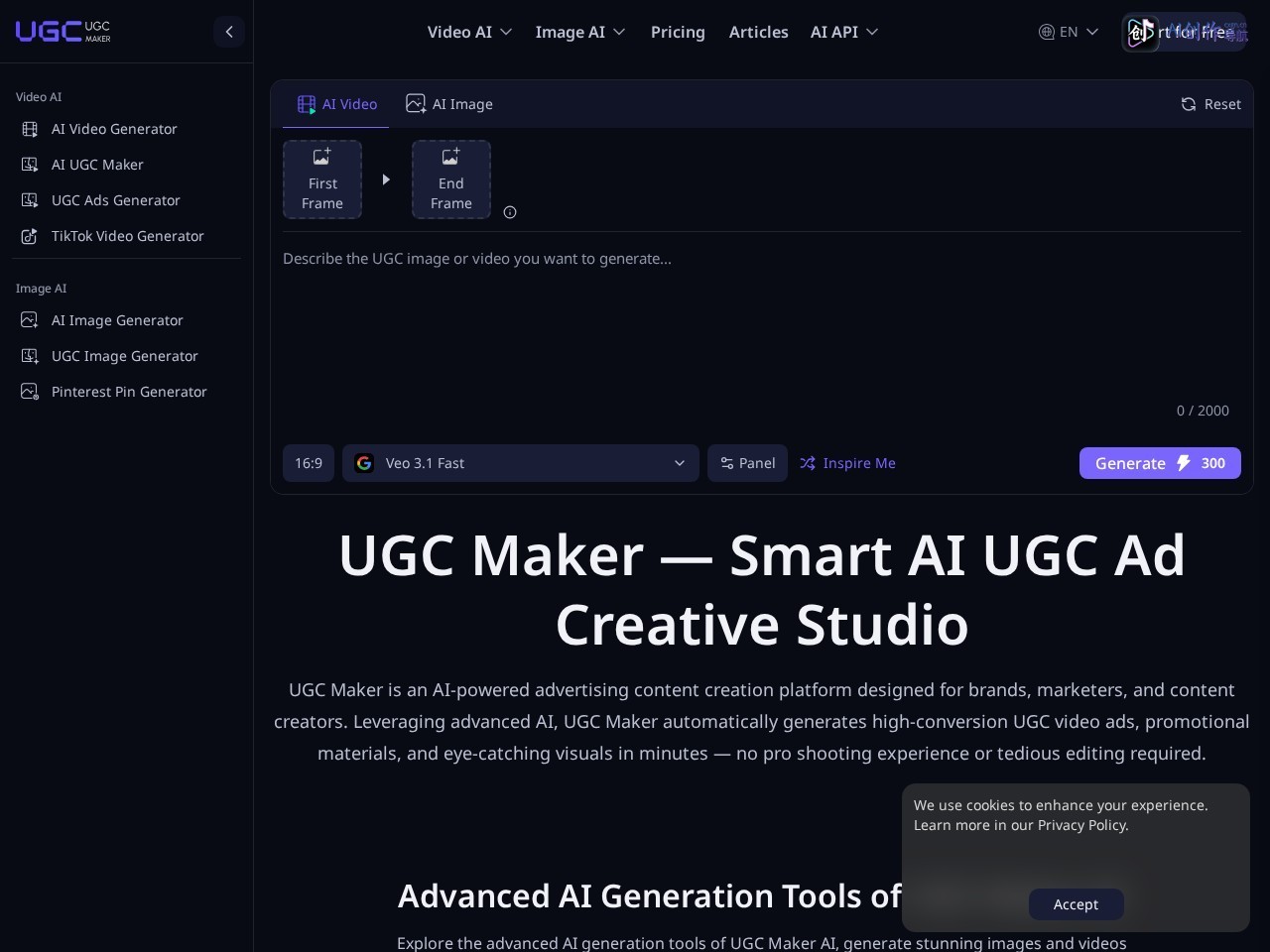 UGC Maker AI 网站截图