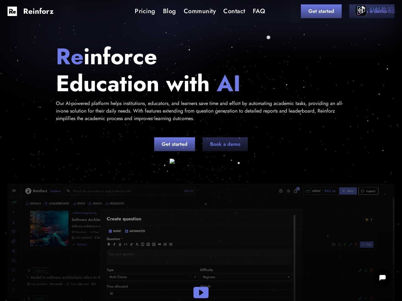 Reinforz 网站截图