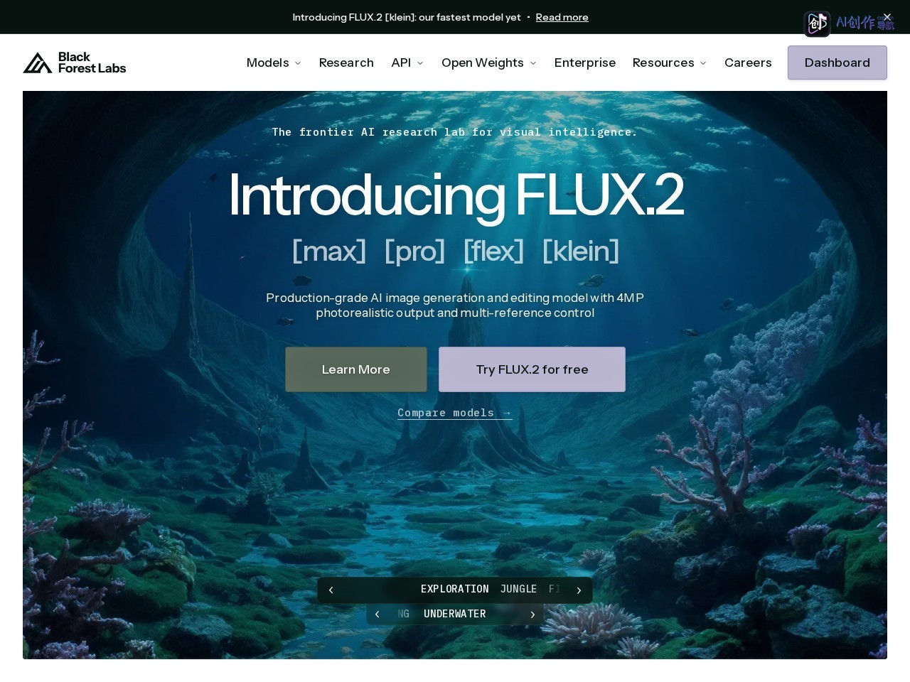 FLUX AI 网站截图