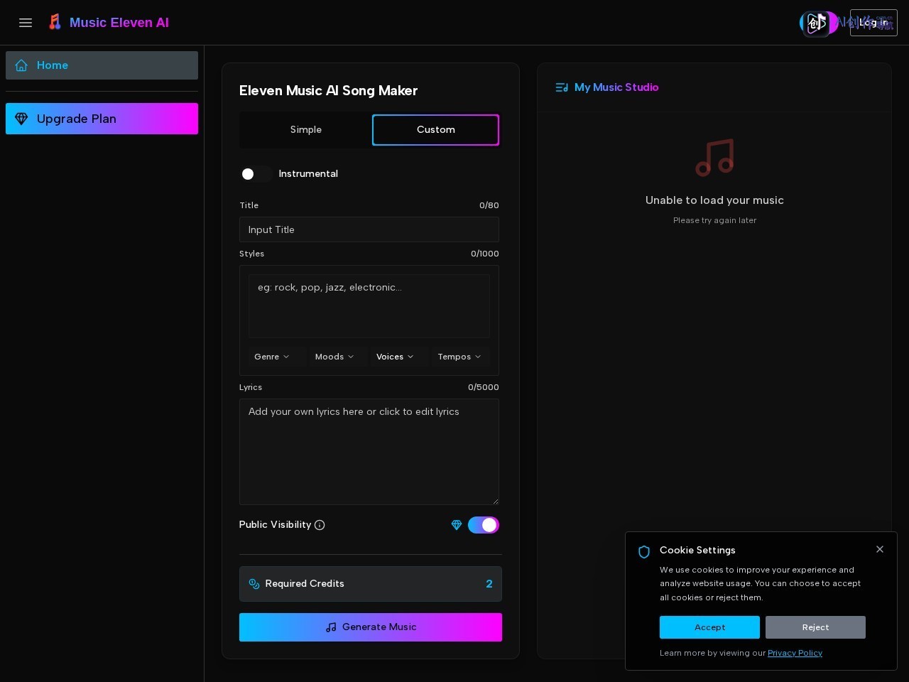 Music Eleven AI 网站截图