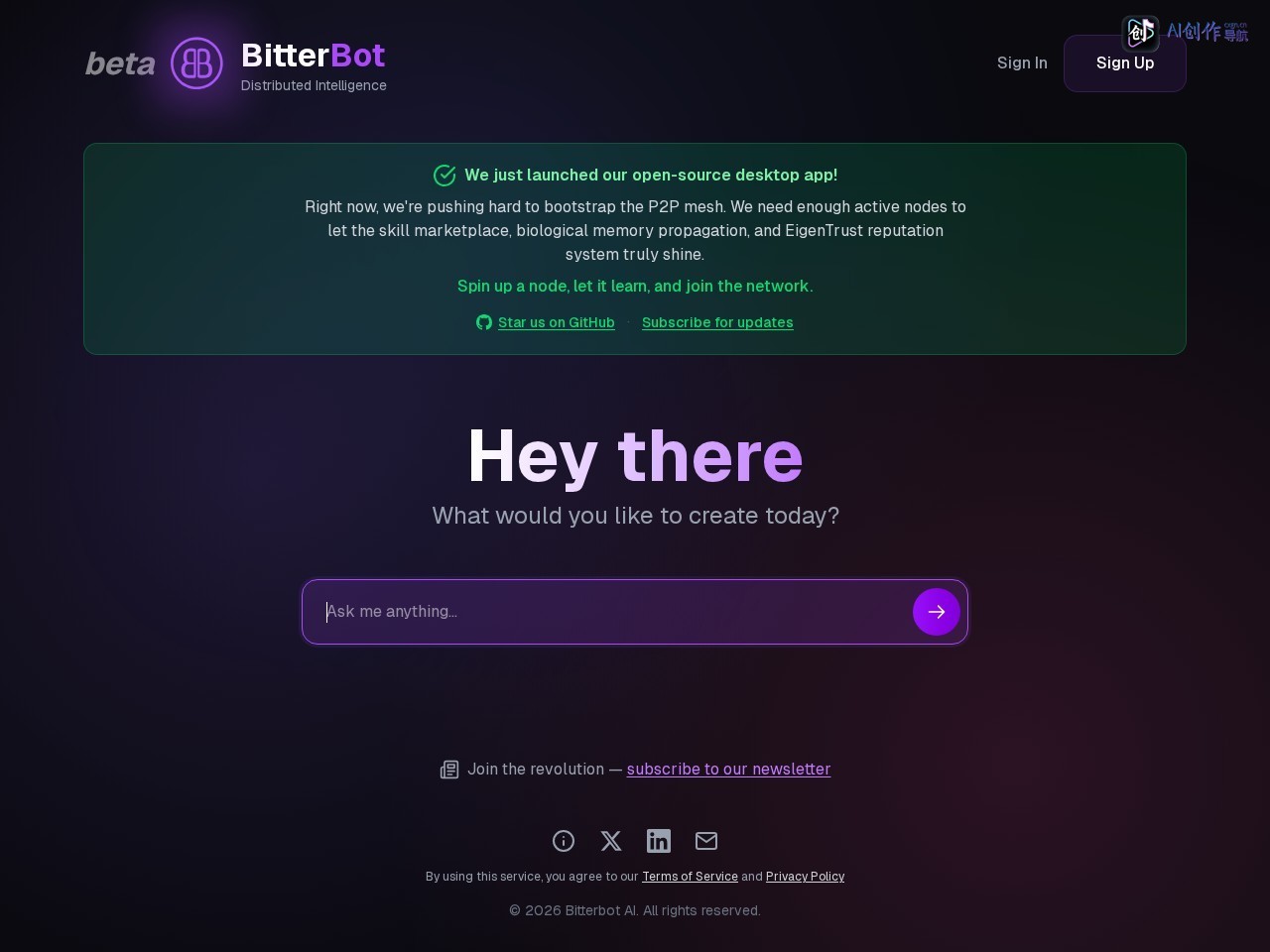 BitterBot 网站截图