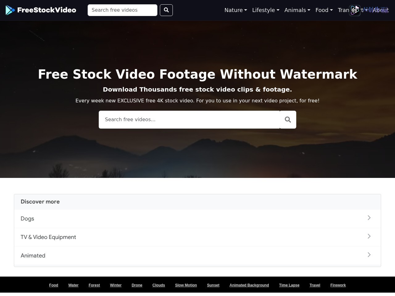 Free Stock Video 网站截图