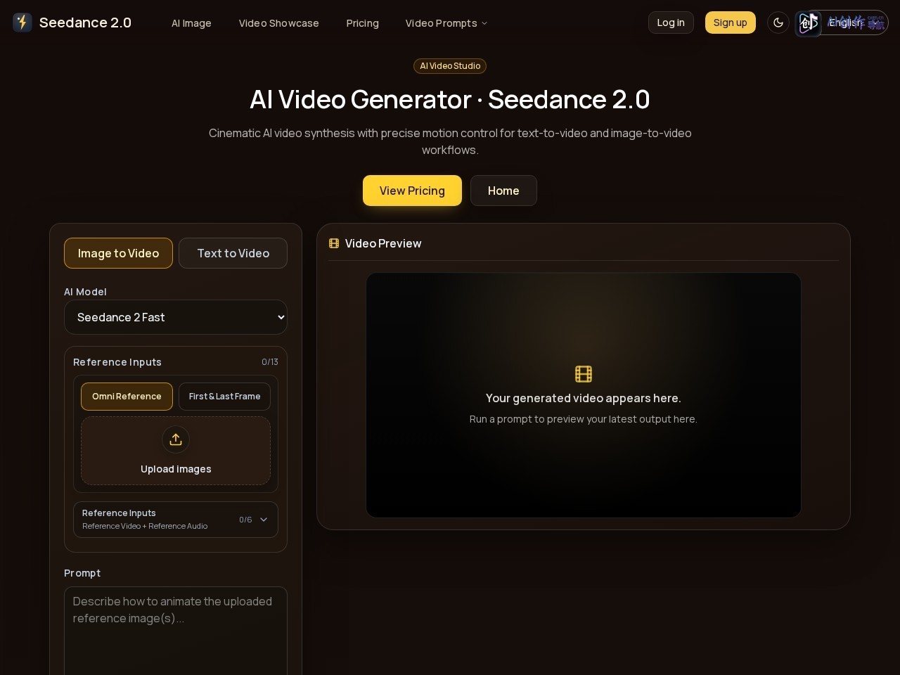 Seedance 2.0 网站截图
