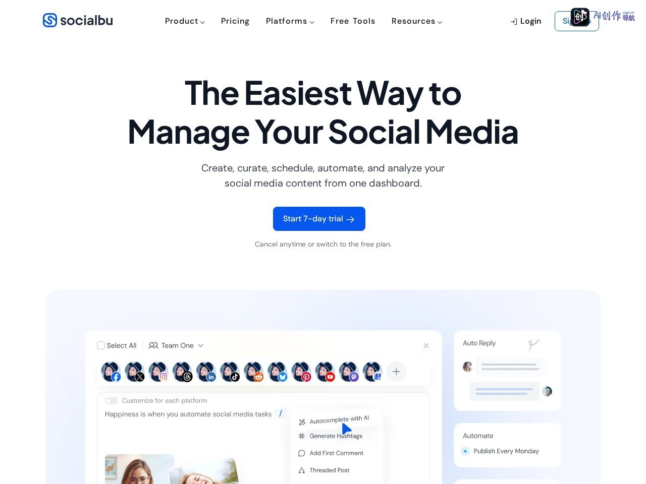 SocialBu 网站截图