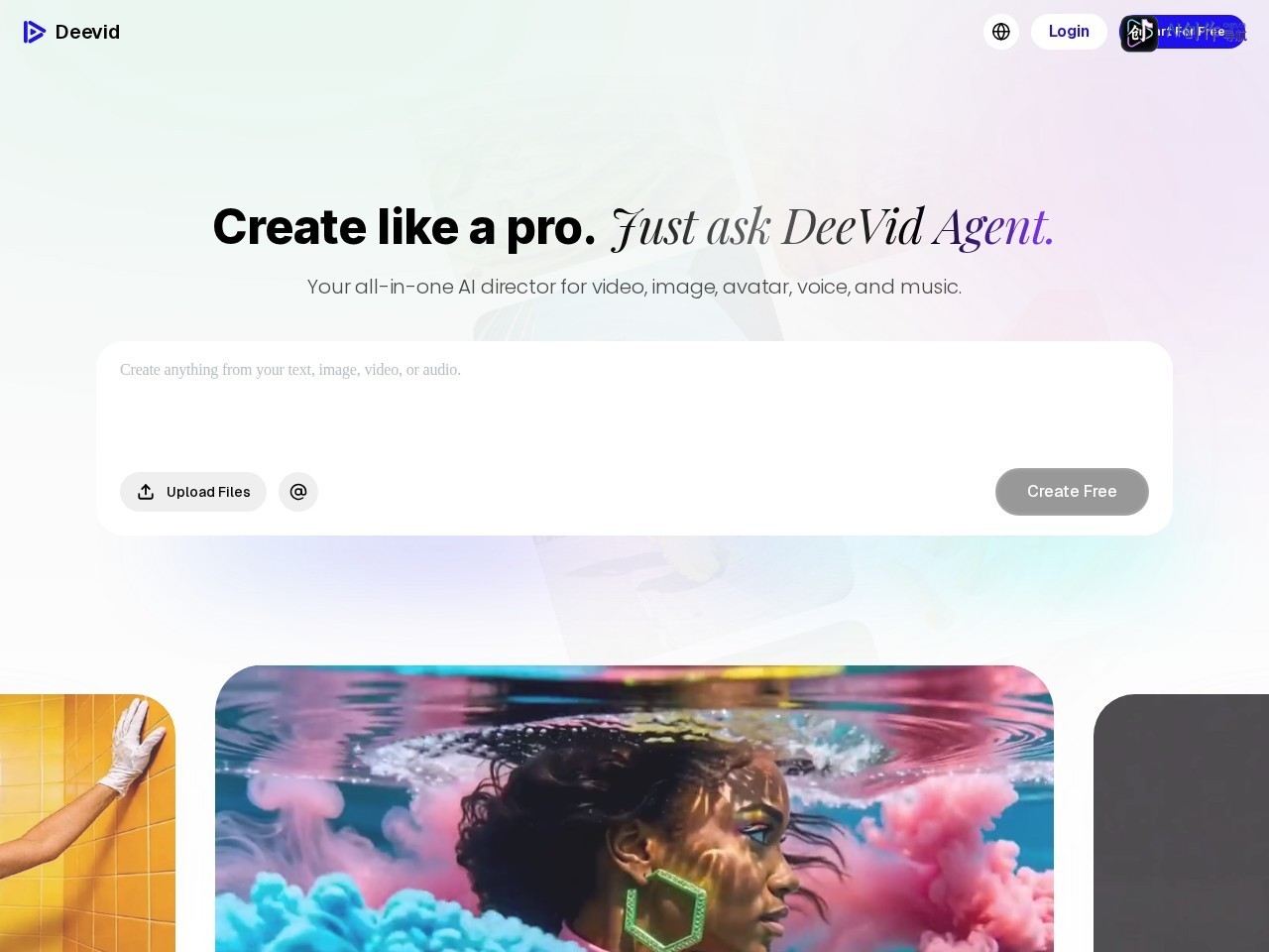 DeeVid AI 网站截图