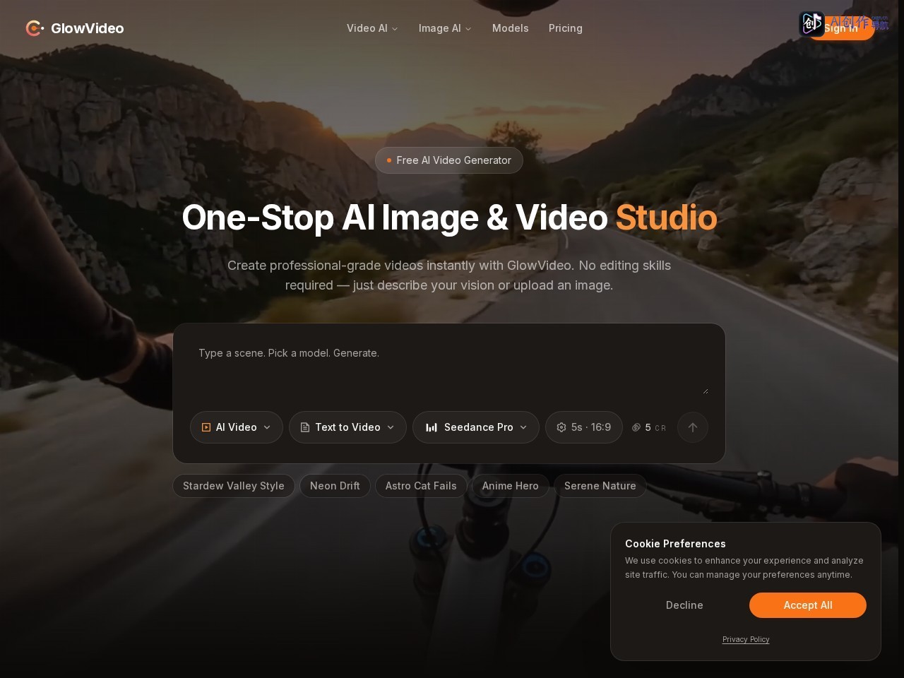 GlowVideo 网站截图