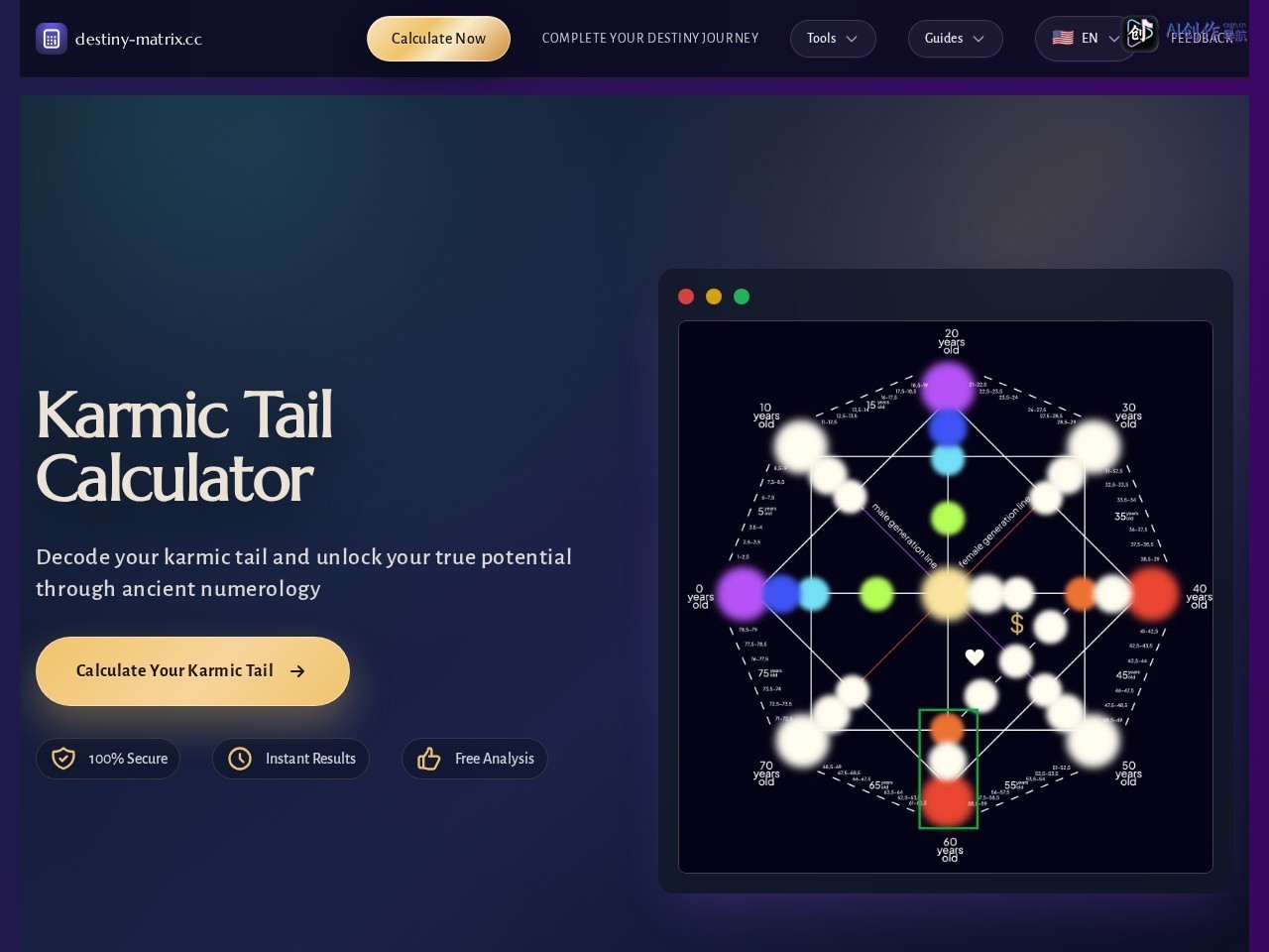 Karmic Tail Calculator 网站截图