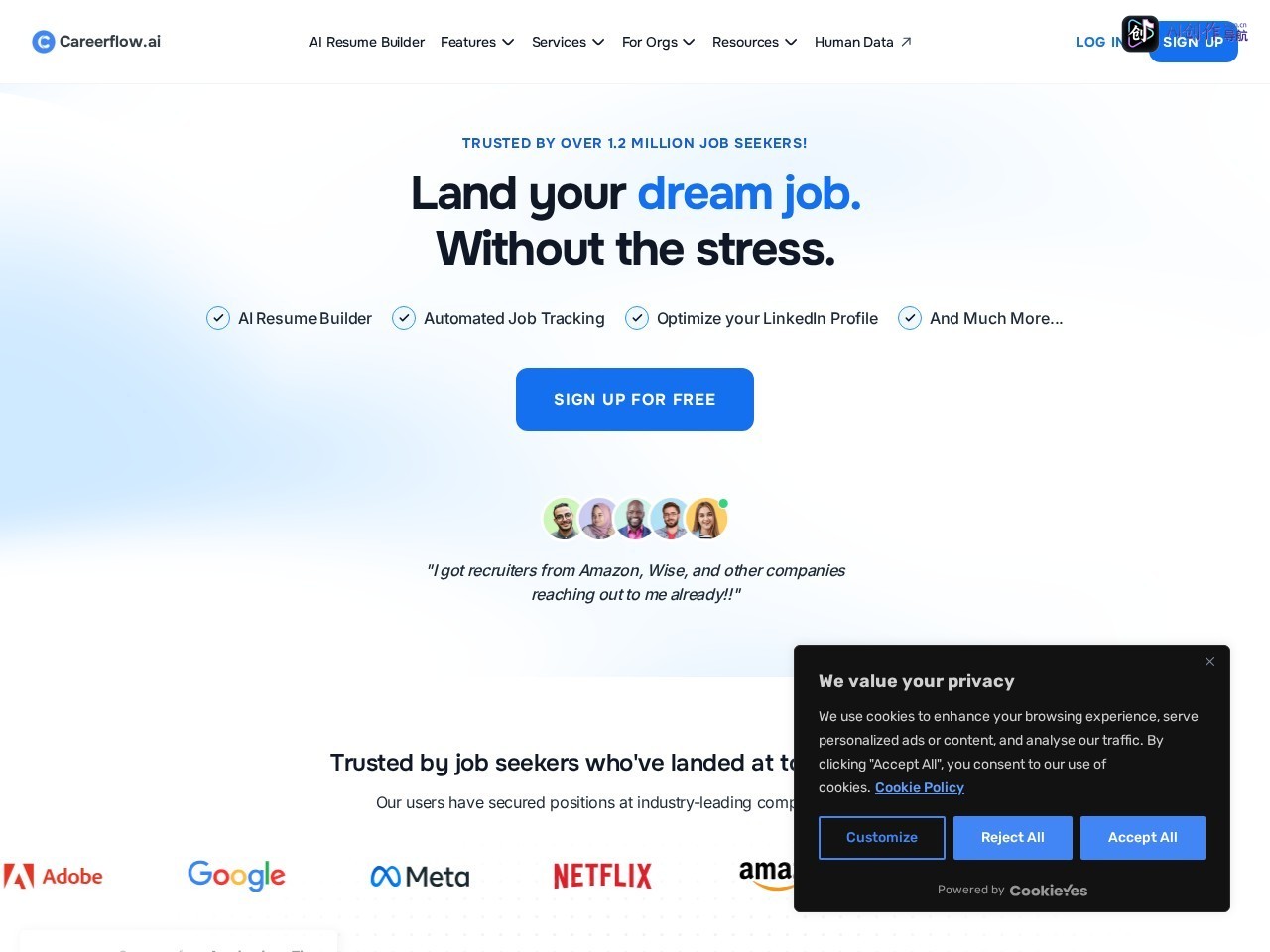Careerflow.ai 网站截图