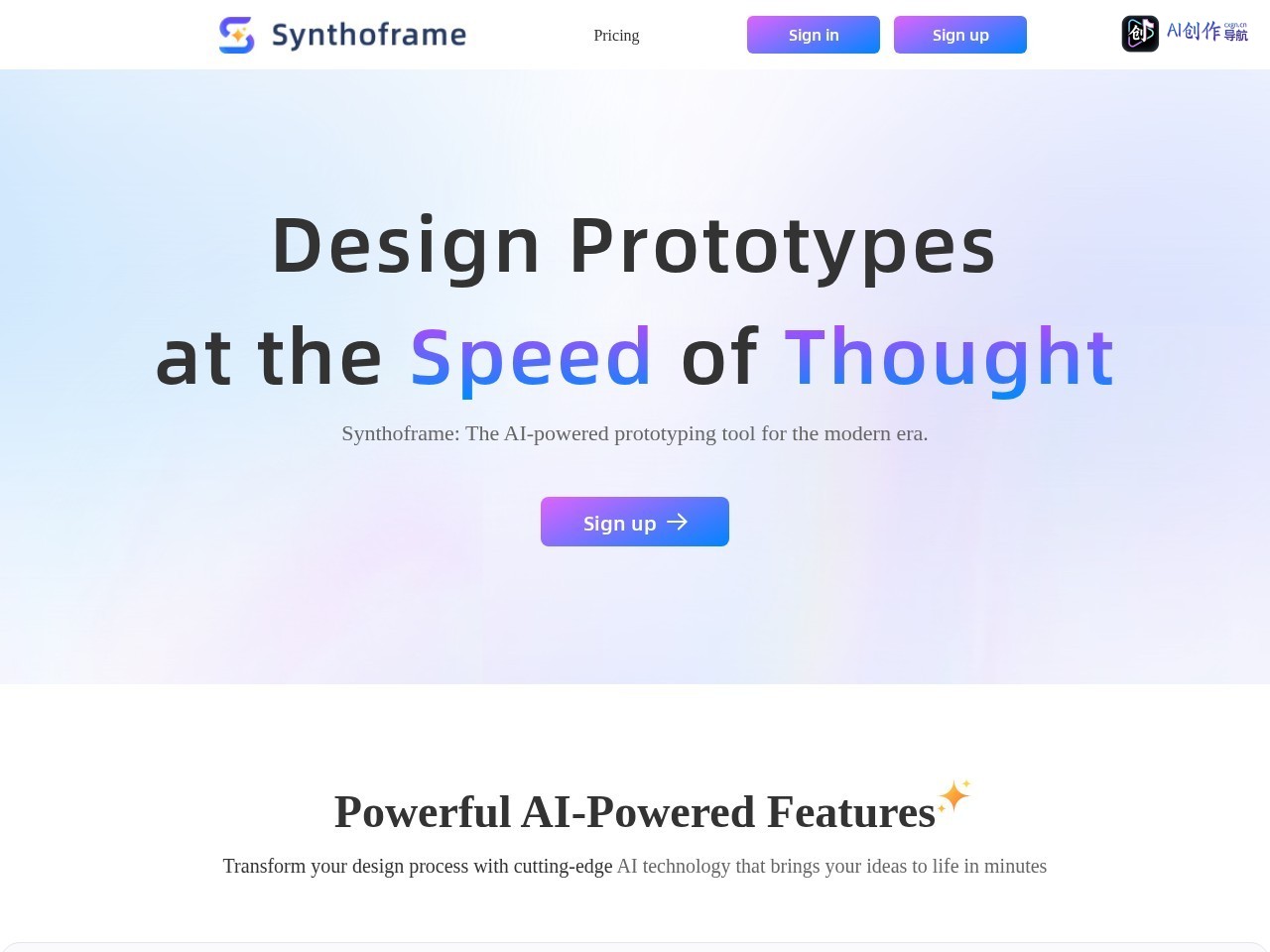 Synthoframe 网站截图