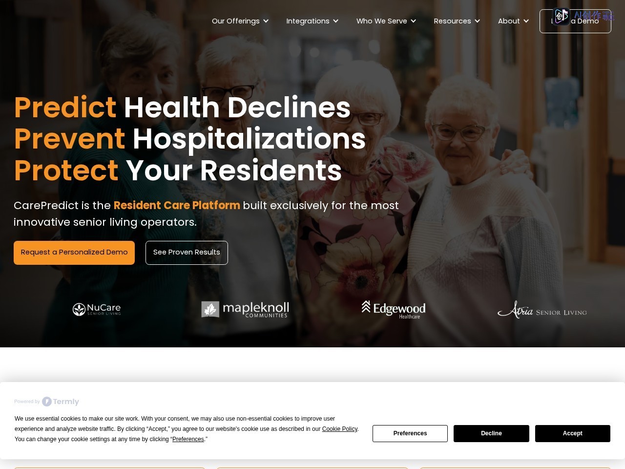CarePredict 网站截图