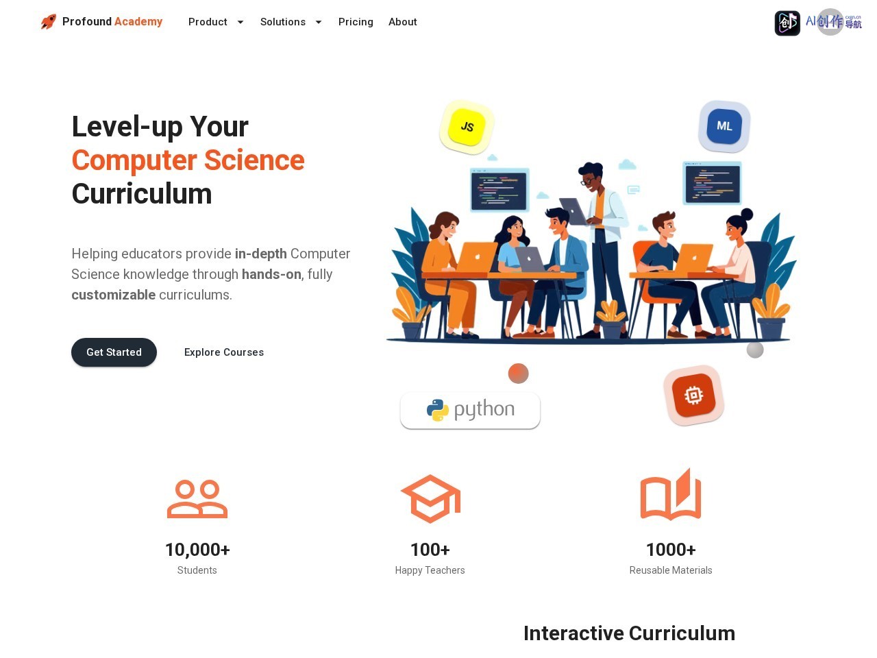 Profound Academy 网站截图