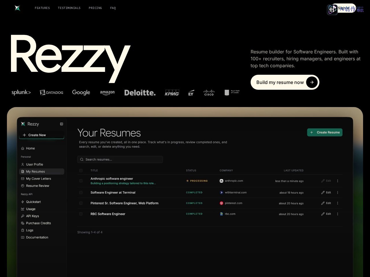 Rezzy 网站截图
