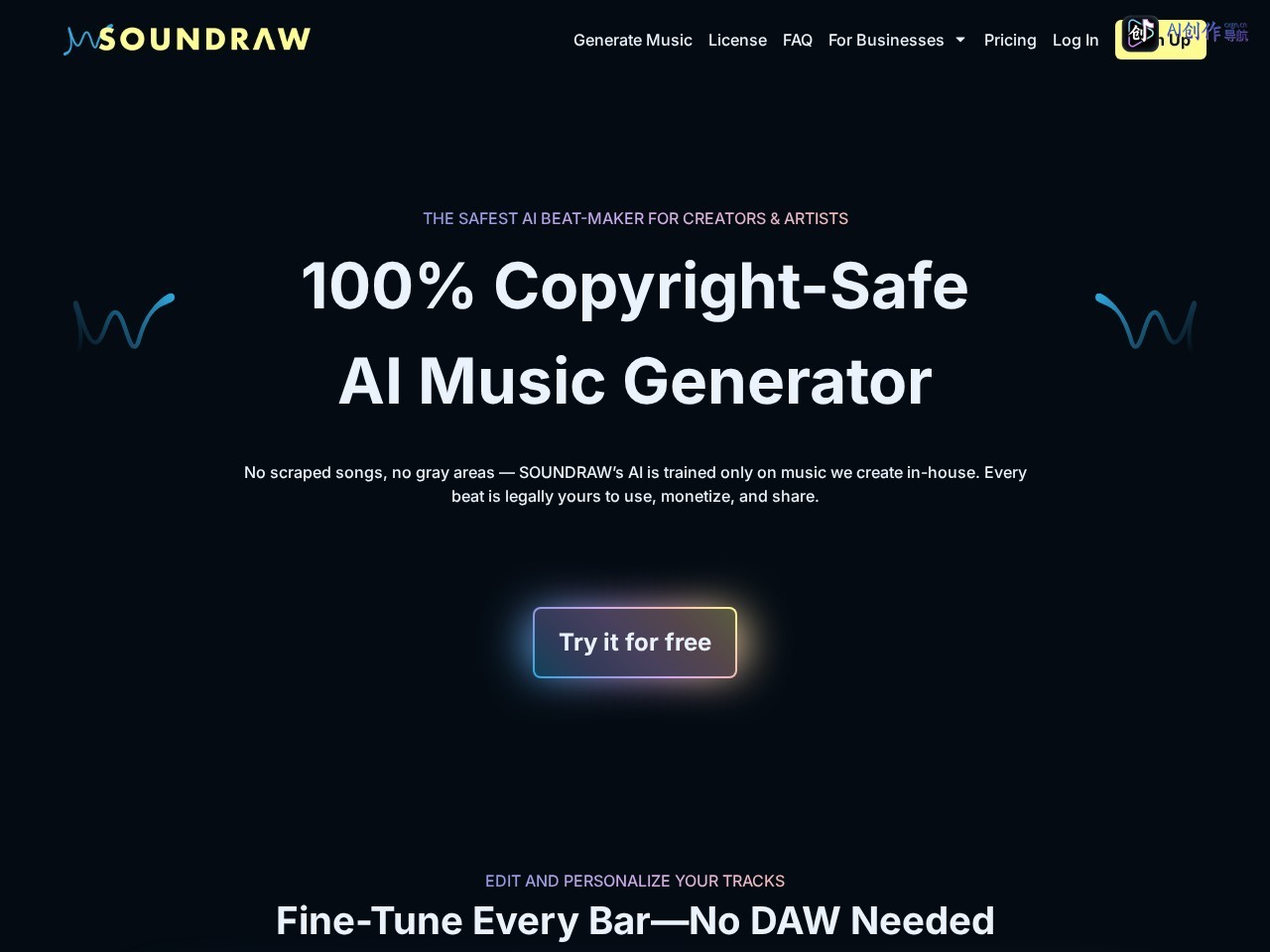 Soundraw 网站截图