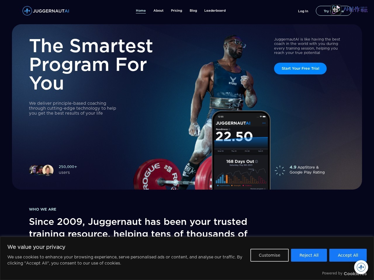 JuggernautAI 网站截图