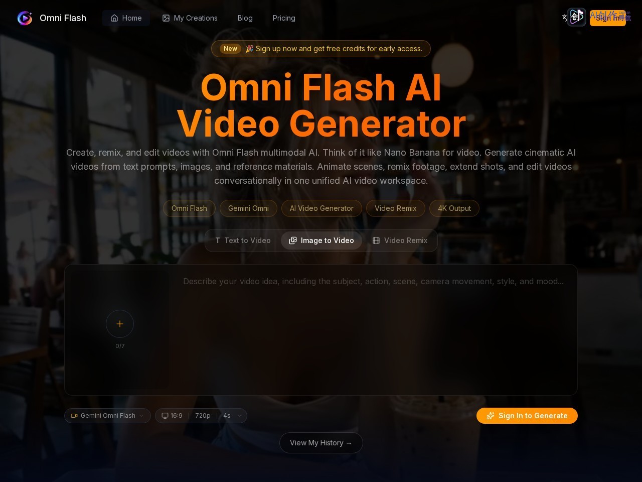 Omni Flash 网站截图