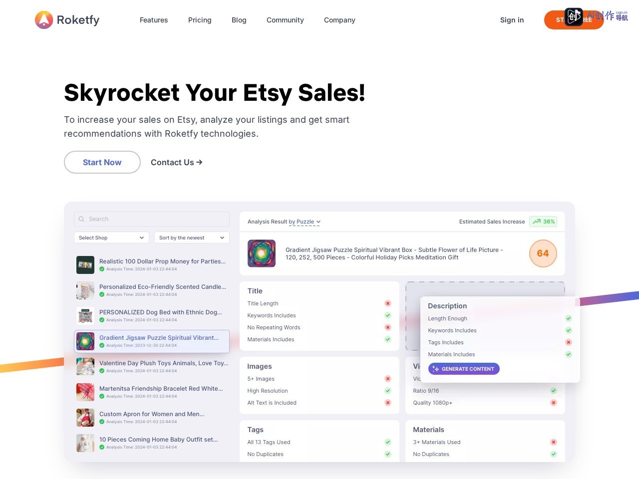 Roketfy 网站截图