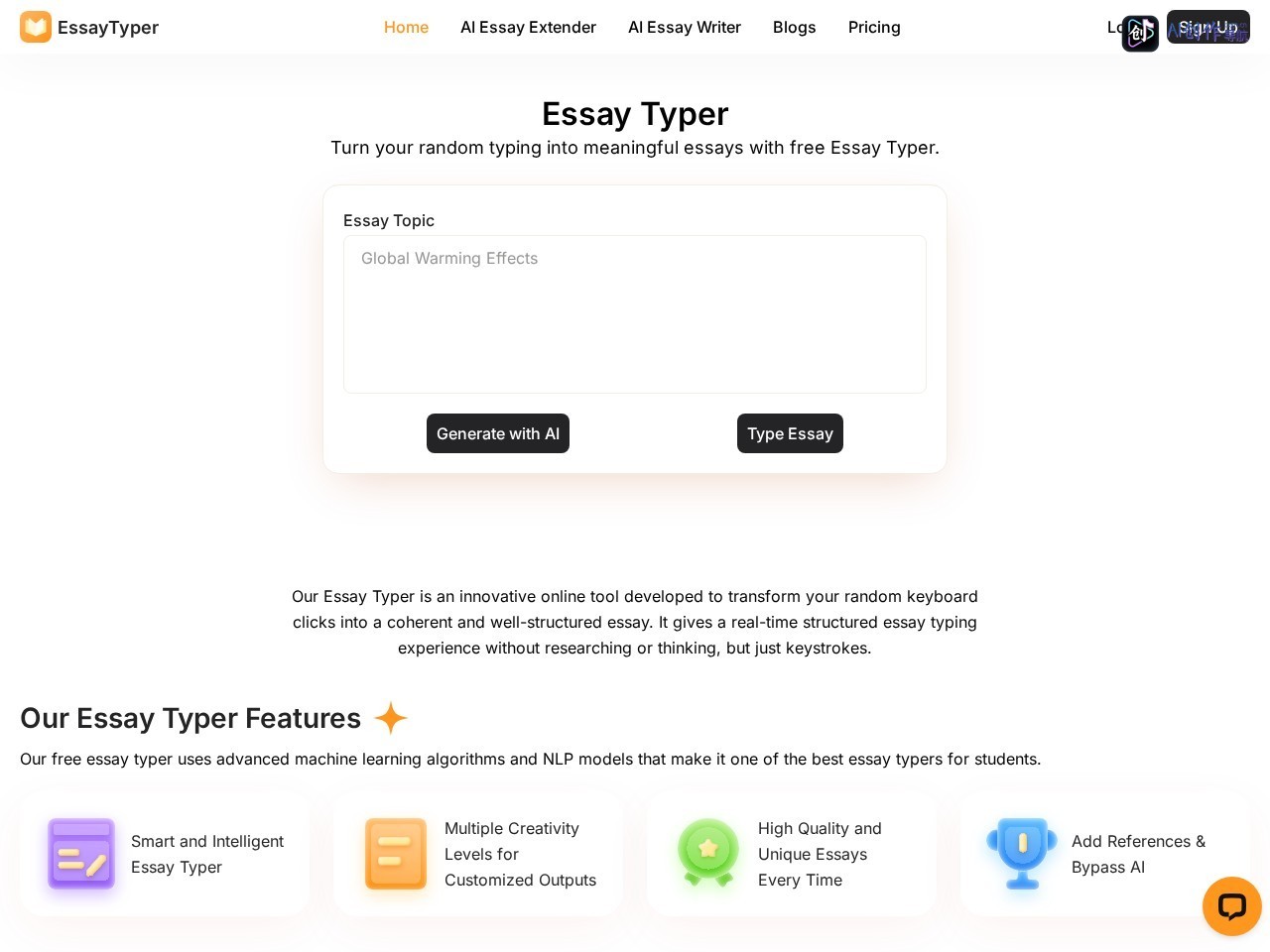Essay Typer 网站截图