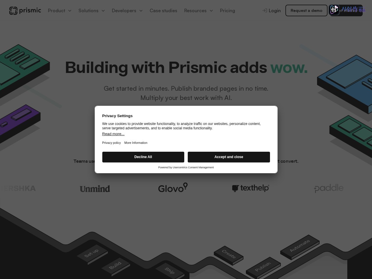 Prismic 网站截图