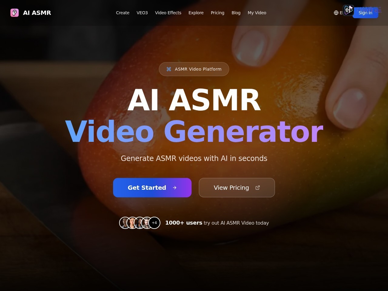AI ASMR Generator 网站截图