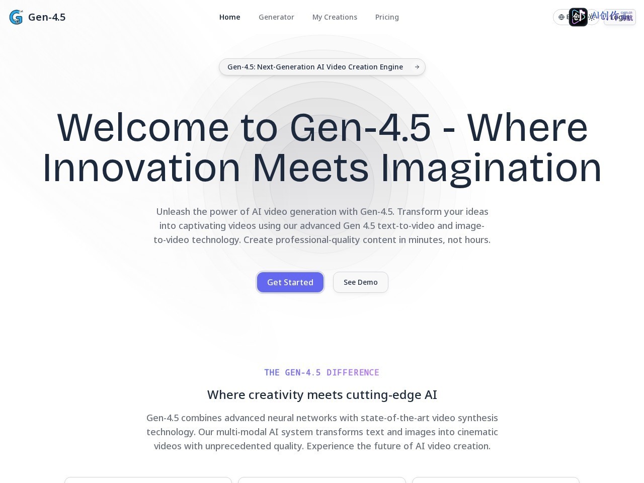 Gen-4.5 网站截图