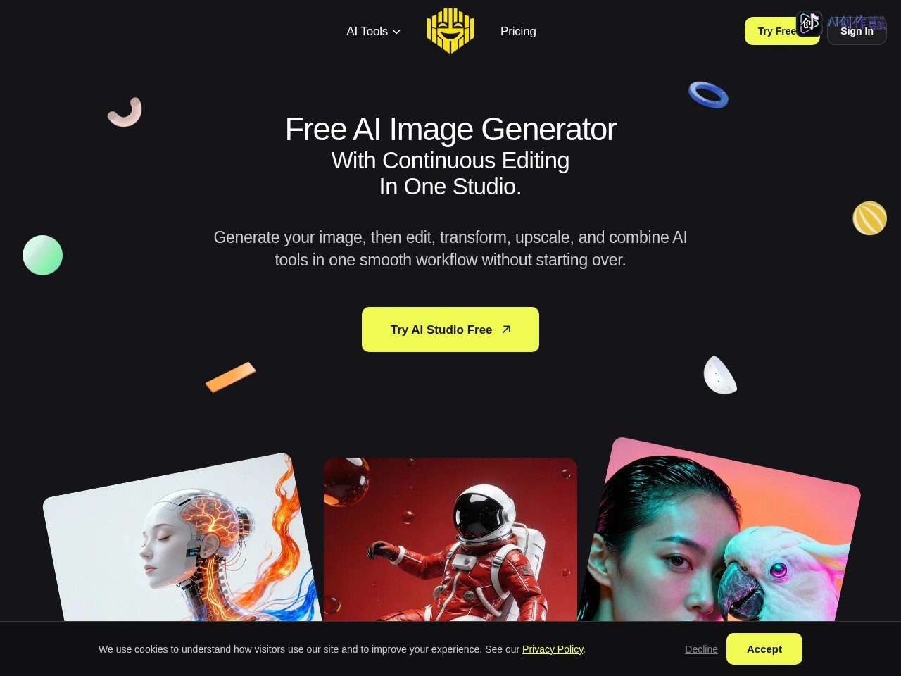 Free AI Image Generator 网站截图