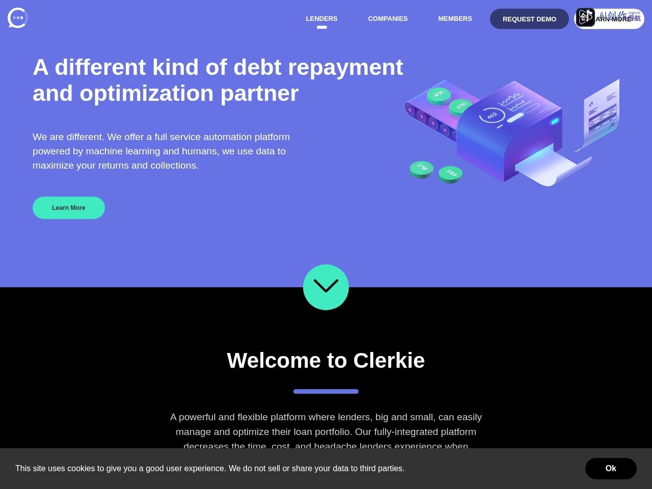 Clerkie 网站截图