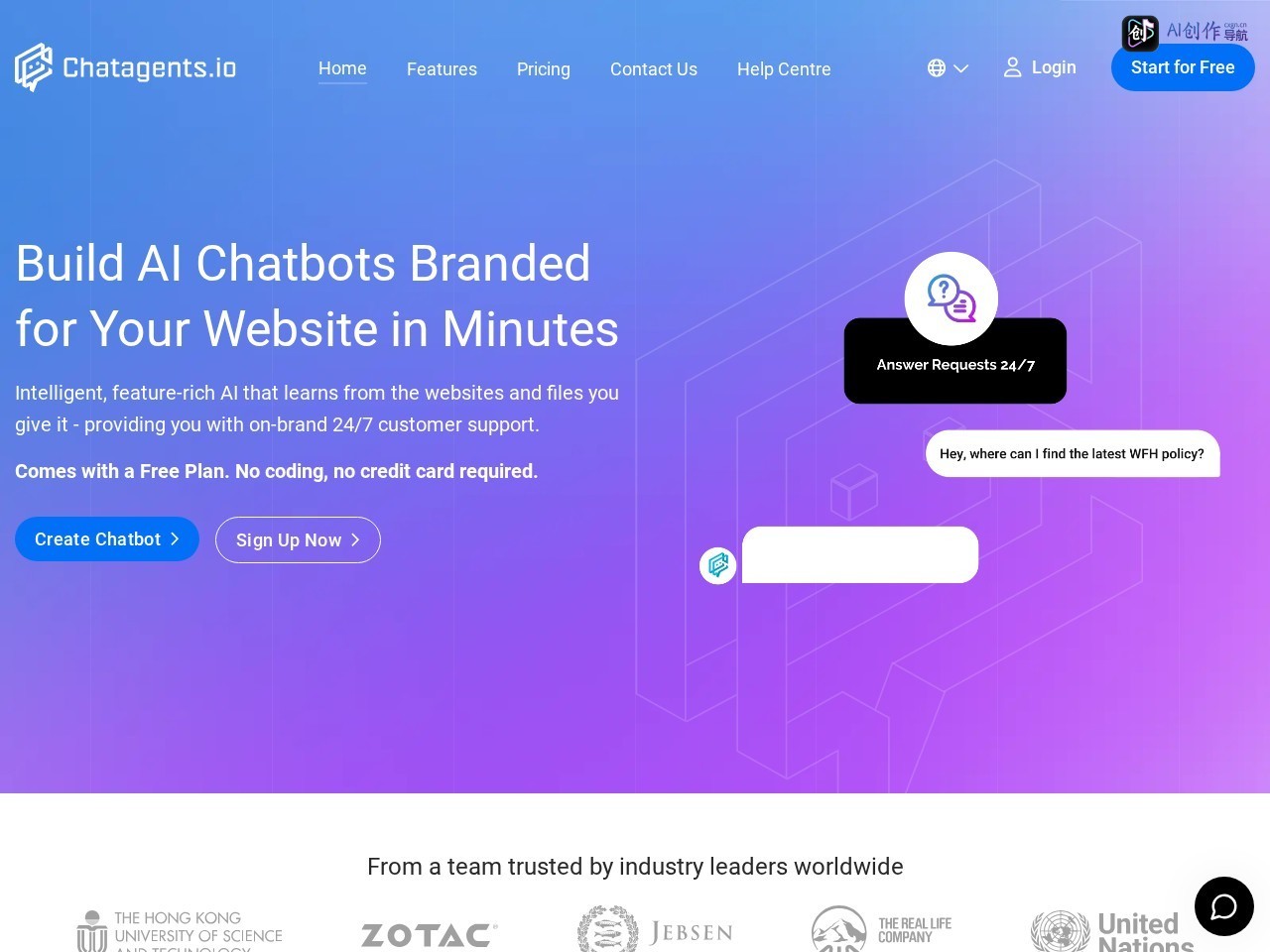 Chatagents 网站截图