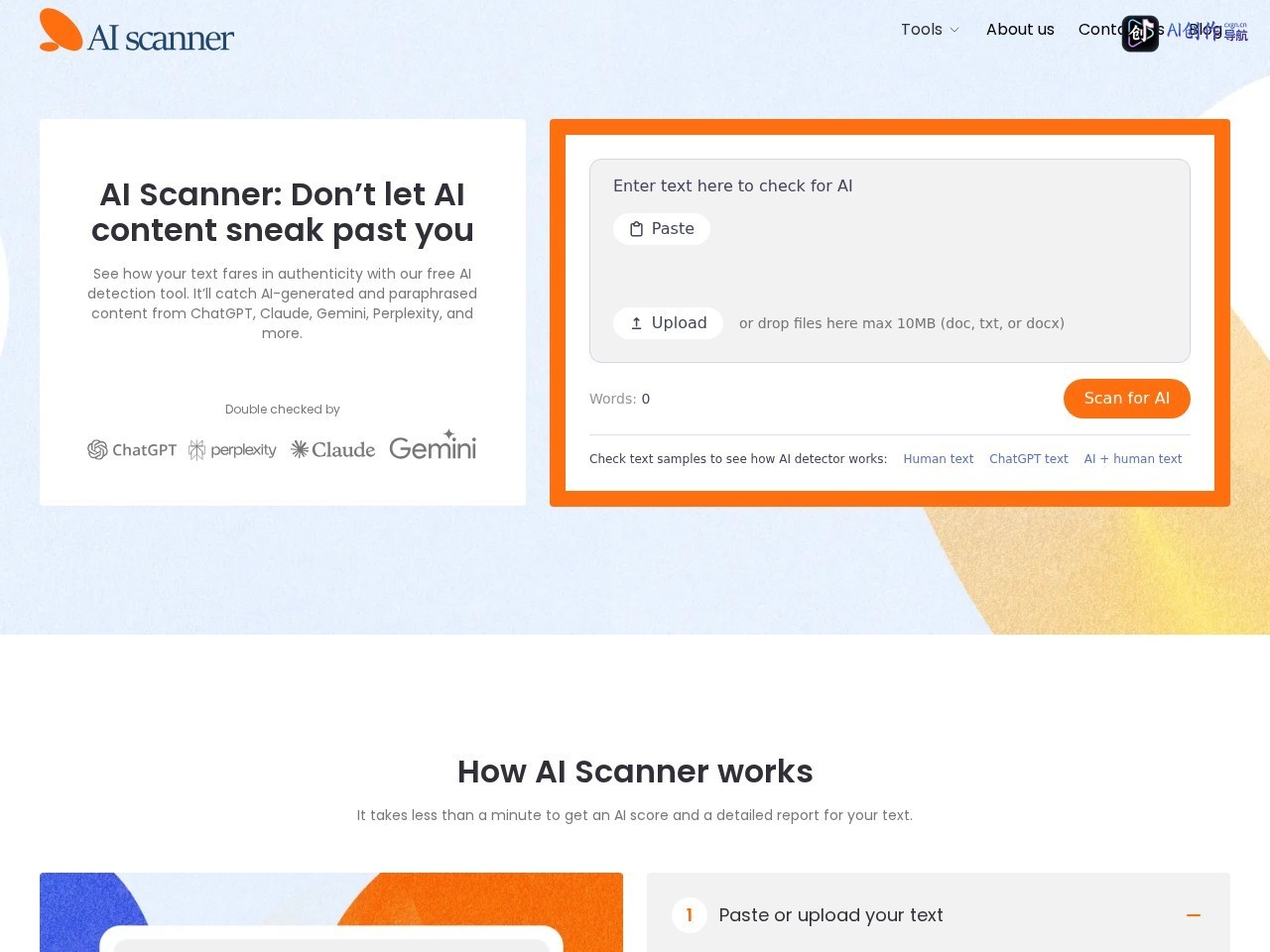 AI Scanner 网站截图