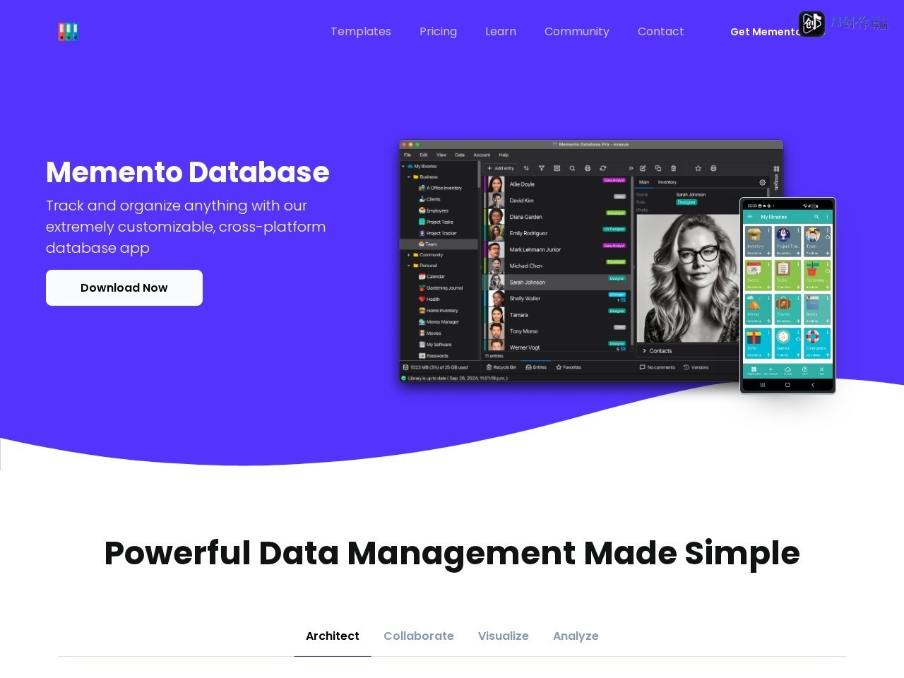Memento Database 网站截图