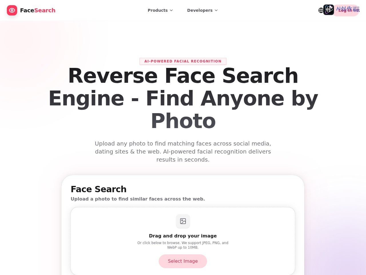 FaceSearch 网站截图