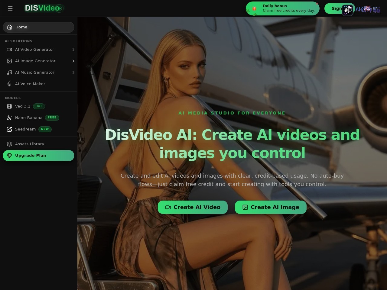 DisVideoAI 网站截图