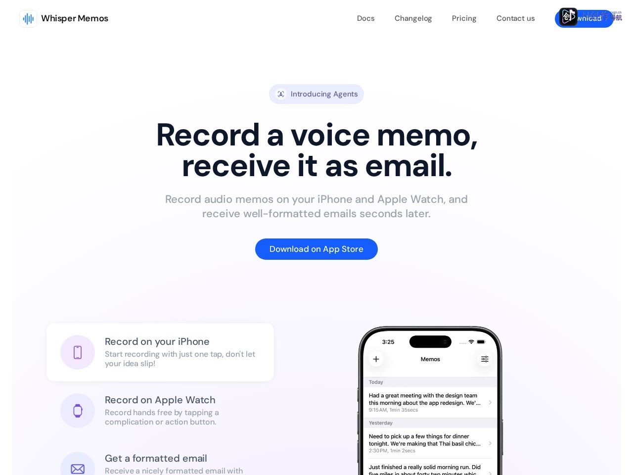 Whisper Memos 网站截图