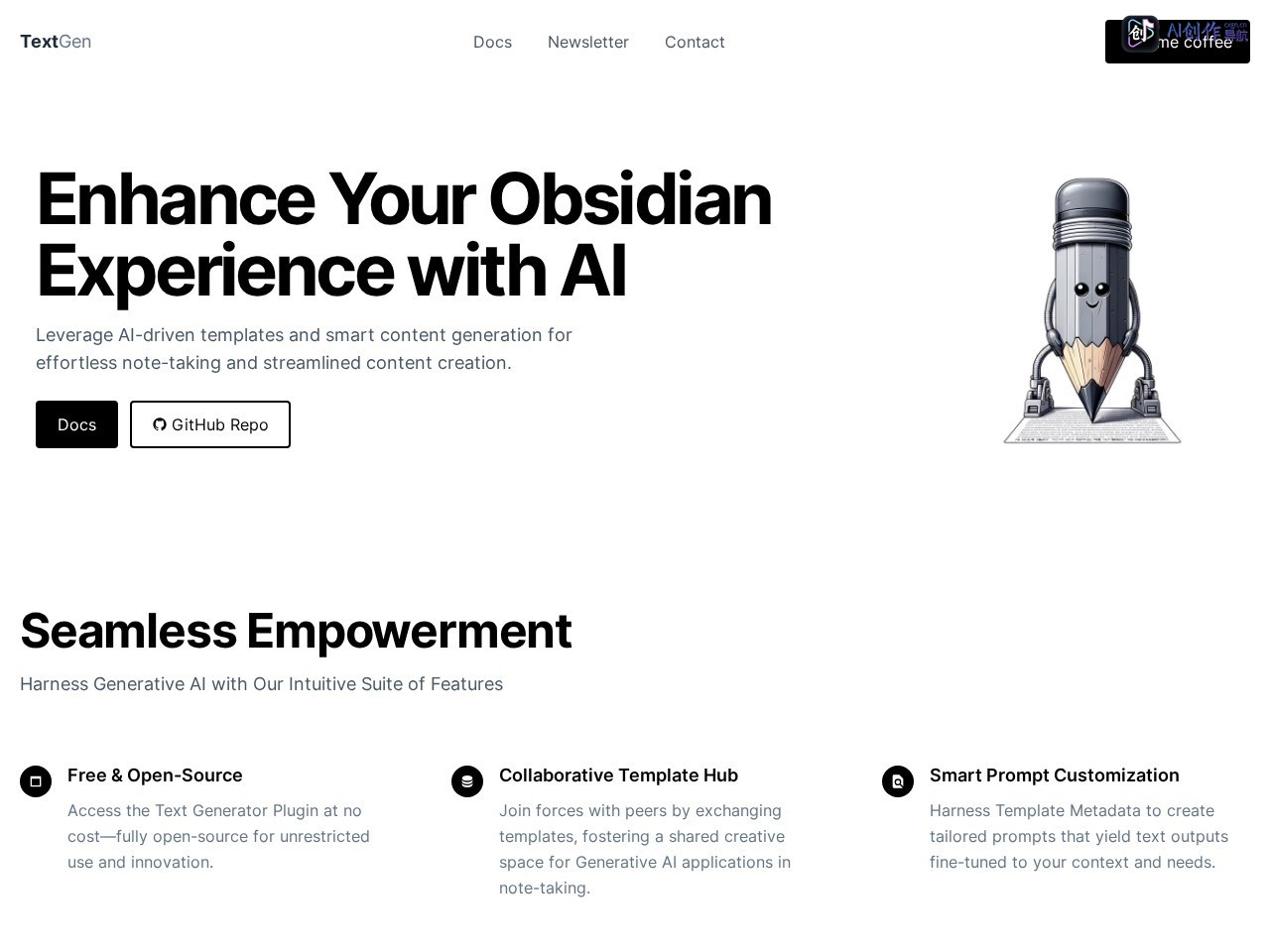 TextGen Obsidian插件 网站截图