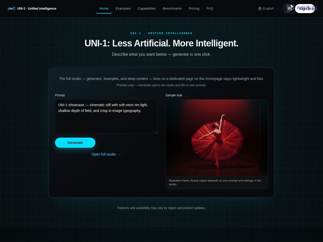 UNI-1 网站截图