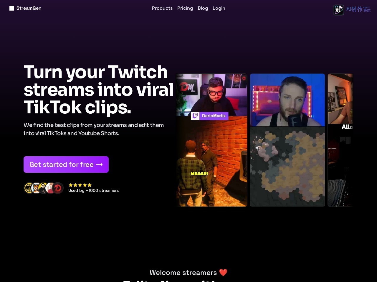 StreamGen 网站截图
