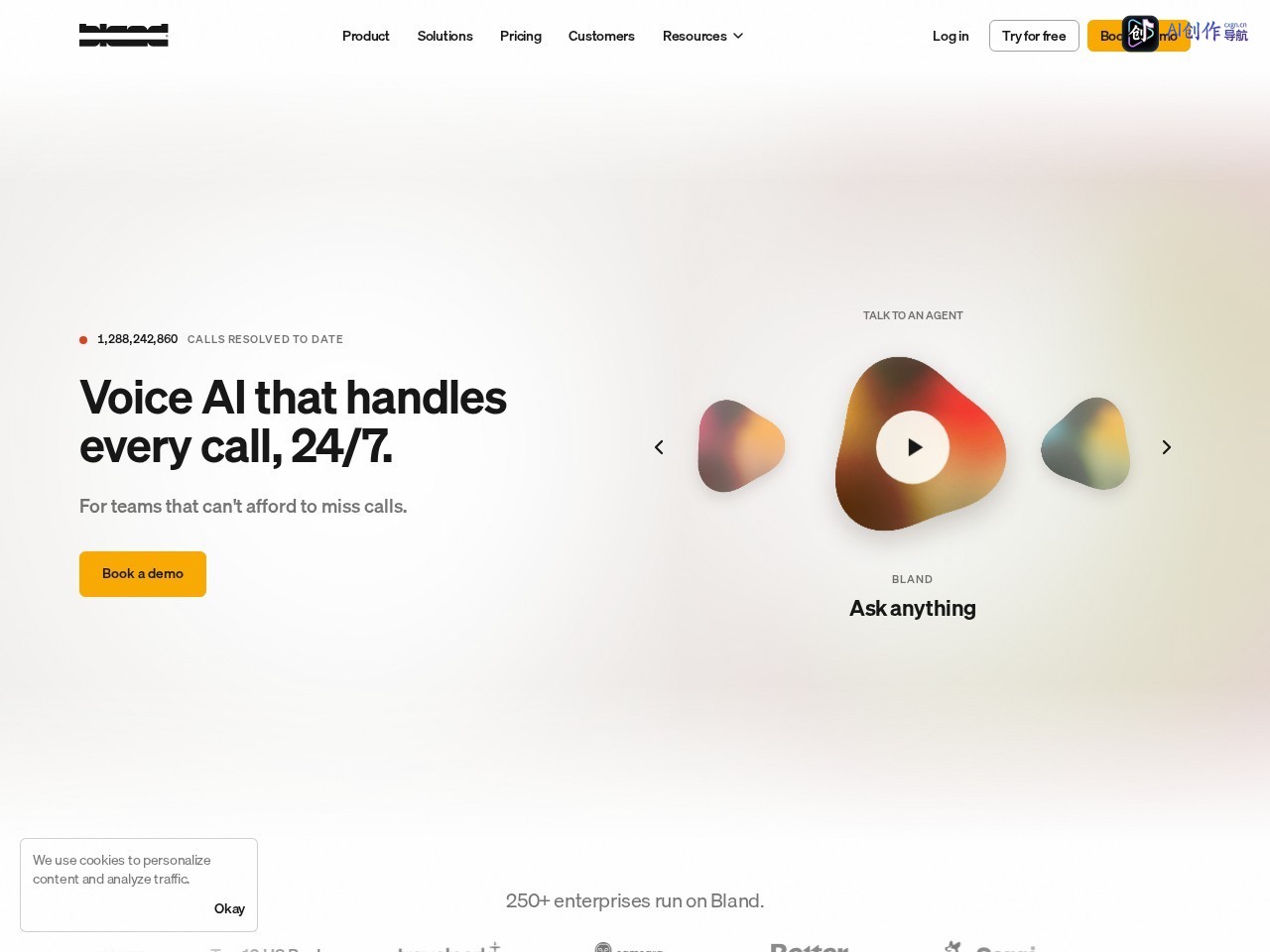 Bland AI 网站截图