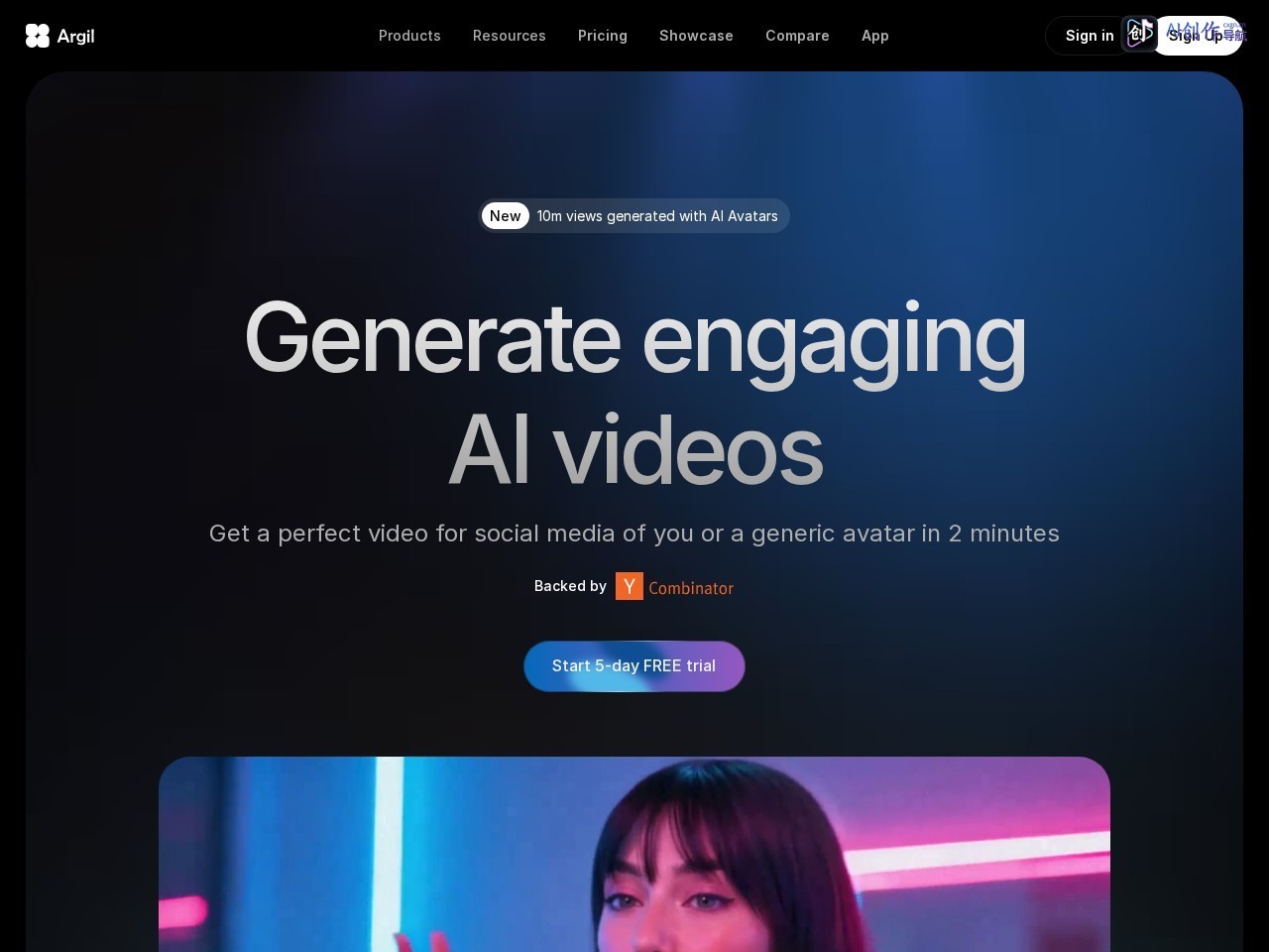 Argil AI 网站截图