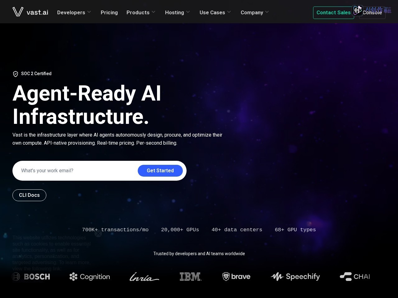 Vast.ai 网站截图